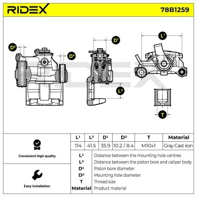 Zacisk Hamulcowy RIDEX 78B1259 78B1259 - foto 5