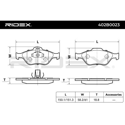 Klocki hamulcowe RIDEX 402B0023 402B0023 - foto 4
