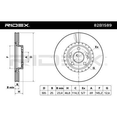 Tarcza hamulcowa RIDEX 82B1589 82B1589 - foto 5