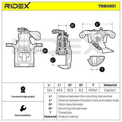 Zacisk Hamulcowy RIDEX 78B0851 78B0851 - foto 6