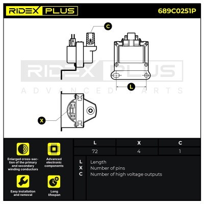 Cewka Zapłonowa RIDEX 689C0251P 689C0251P - foto 3