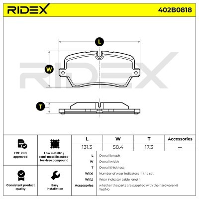 Klocki hamulcowe RIDEX 402B0818 402B0818 - foto 4