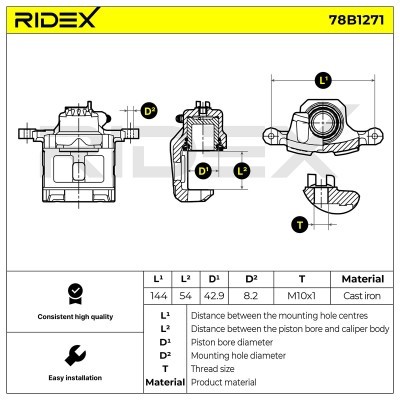 Zacisk Hamulcowy RIDEX 78B1271 78B1271 - foto 5