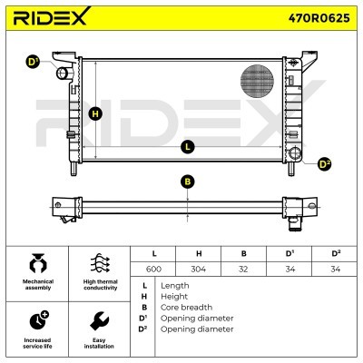 Chłodnica RIDEX 470R0625 470R0625 - foto 5