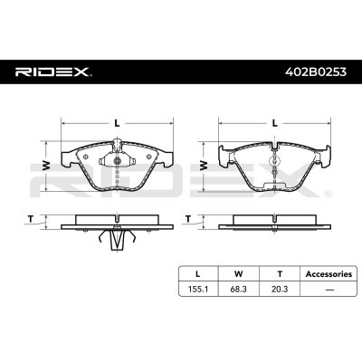 Klocki hamulcowe RIDEX 402B0253 402B0253 - foto 3