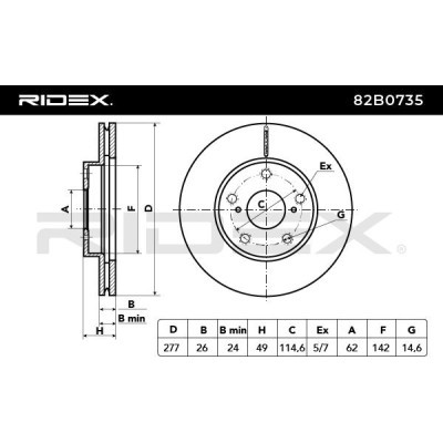 Tarcza hamulcowa RIDEX 82B0735 82B0735 - foto 3