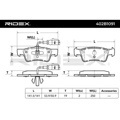 Klocki hamulcowe RIDEX 402B1091 402B1091 - foto 4