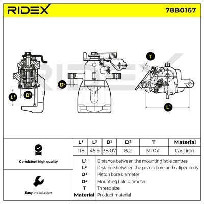 Zacisk Hamulcowy RIDEX 78B0167 78B0167 - foto 5
