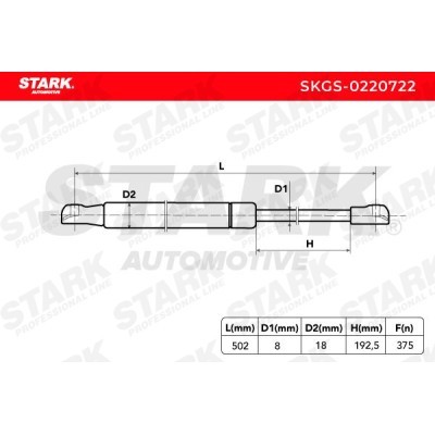 Amortyzator Pokrywy Bagażnika Stark SKGS-0220722 SKGS-0220722 - foto 5