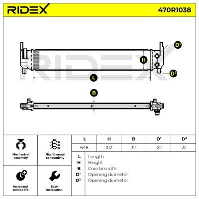 Chłodnica RIDEX 470R1038 470R1038 - foto 6