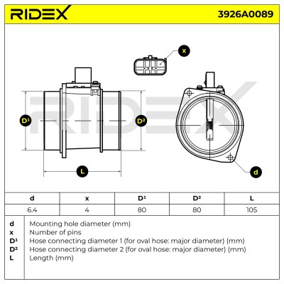 Przepływomierz RIDEX 3926A0089 3926A0089 - foto 6