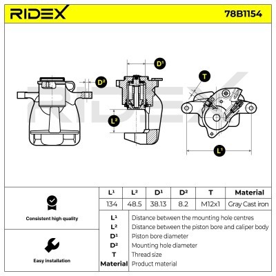 Zacisk Hamulcowy RIDEX 78B1154 78B1154 - foto 7