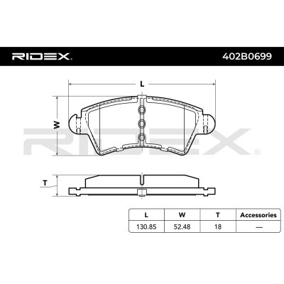 Klocki hamulcowe RIDEX 402B0699 402B0699 - foto 3