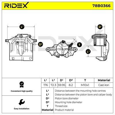 Zacisk Hamulcowy RIDEX 78B0366 78B0366 - foto 5