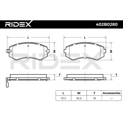 Klocki hamulcowe RIDEX 402B0280 402B0280 - foto 7