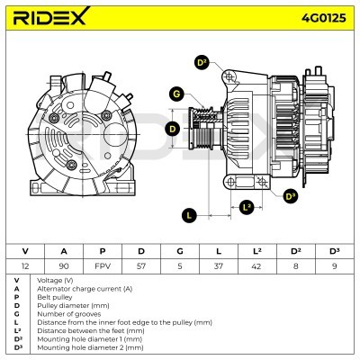Alternator RIDEX 4G0125 4G0125 - foto 7