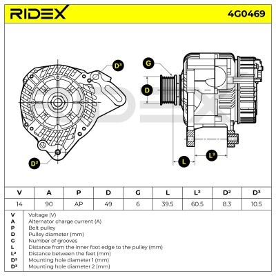 Alternator RIDEX 4G0469 4G0469 - foto 7