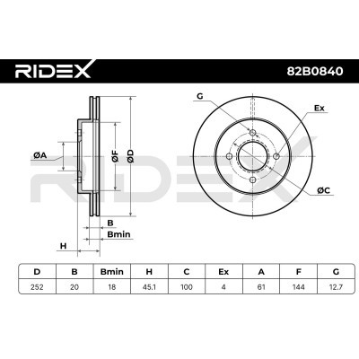 Tarcza hamulcowa RIDEX 82B0840 82B0840 - foto 4