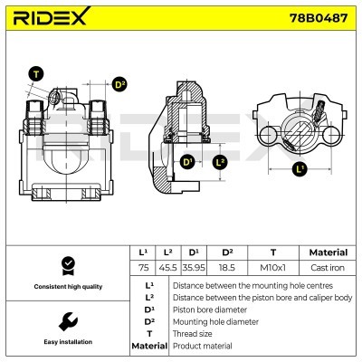 Zacisk Hamulcowy RIDEX 78B0487 78B0487 - foto 6