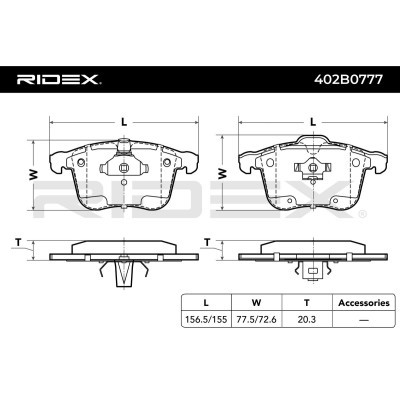 Klocki hamulcowe RIDEX 402B0777 402B0777 - foto 7