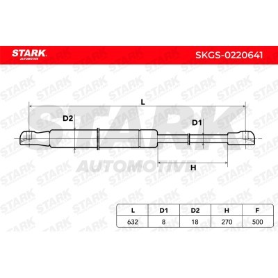 Amortyzator Pokrywy Bagażnika Stark SKGS-0220641 SKGS-0220641 - foto 5