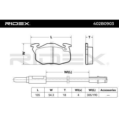 Klocki hamulcowe RIDEX 402B0903 402B0903 - foto 3