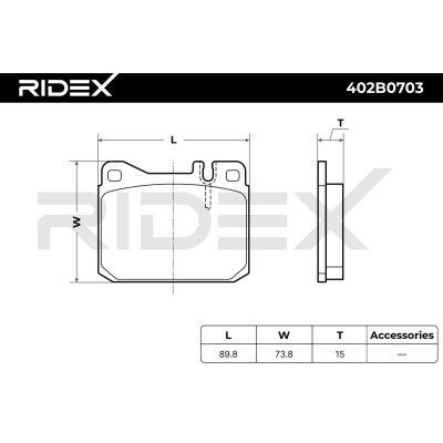 Klocki hamulcowe RIDEX 402B0703 402B0703 - foto 7