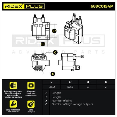 Cewka Zapłonowa RIDEX 689C0154P 689C0154P - foto 3