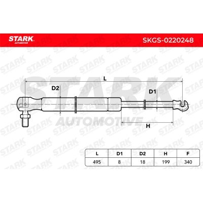 Amortyzator Pokrywy Bagażnika Stark SKGS-0220248 SKGS-0220248 - foto 5