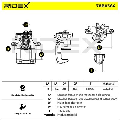 Zacisk Hamulcowy RIDEX 78B0364 78B0364 - foto 5