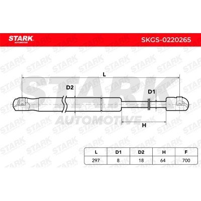 Amortyzator Pokrywy Bagażnika Stark SKGS-0220265 SKGS-0220265 - foto 5