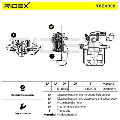 Zacisk Hamulcowy RIDEX 78B0058 78B0058 - foto 5