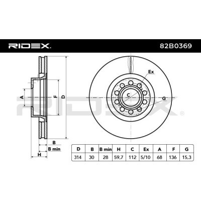 Tarcza hamulcowa RIDEX 82B0369 82B0369 - foto 5