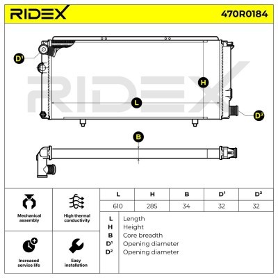 Chłodnica RIDEX 470R0184 470R0184 - foto 6
