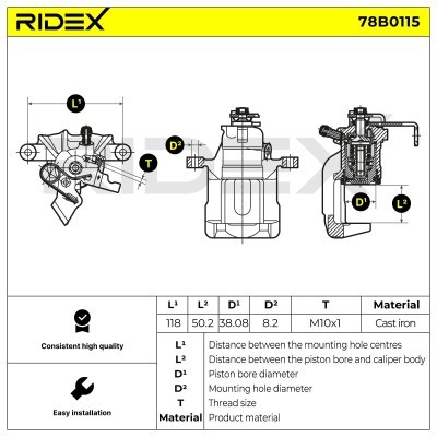 Zacisk Hamulcowy RIDEX 78B0115 78B0115 - foto 5
