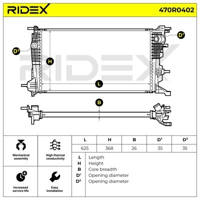 Chłodnica RIDEX 470R0402 470R0402 - foto 3