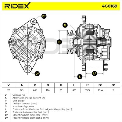Alternator RIDEX 4G0169 4G0169 - foto 5