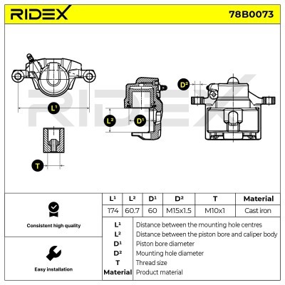Zacisk Hamulcowy RIDEX 78B0073 78B0073 - foto 5