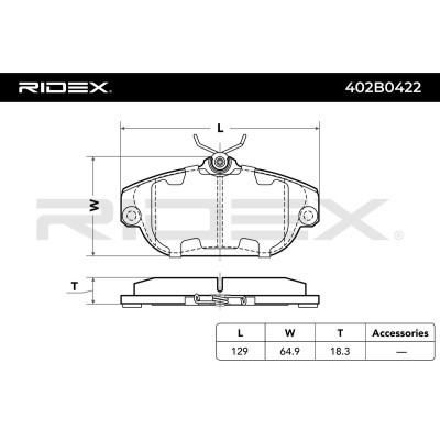 Klocki hamulcowe RIDEX 402B0422 402B0422 - foto 2