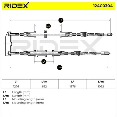 Linka Hamulca Ręcznego RIDEX 124C0304 124C0304 - foto 7