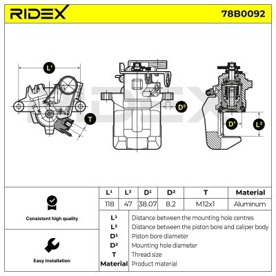 Zacisk Hamulcowy RIDEX 78B0092 78B0092 - foto 4