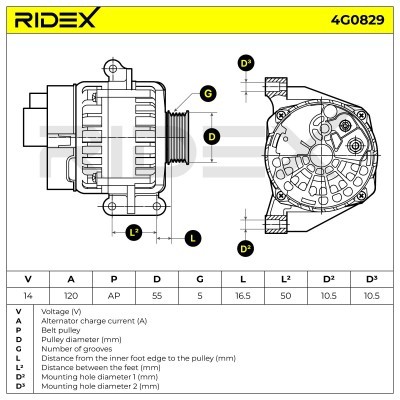 Alternator RIDEX 4G0829 4G0829 - foto 7