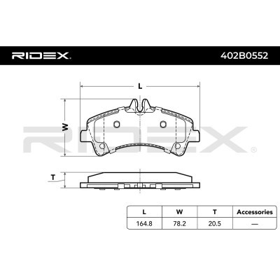 Klocki hamulcowe RIDEX 402B0552 402B0552 - foto 8