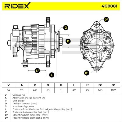 Alternator RIDEX 4G0081 4G0081 - foto 6