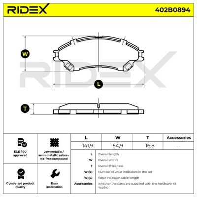 Klocki hamulcowe RIDEX 402B0894 402B0894 - foto 6