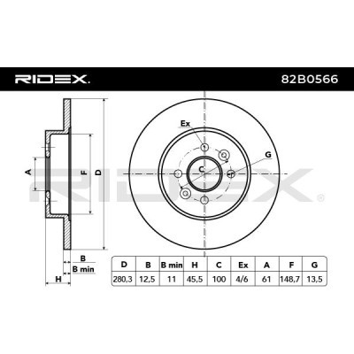 Tarcza hamulcowa RIDEX 82B0566 82B0566 - foto 5