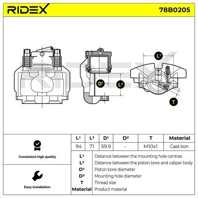 Zacisk Hamulcowy RIDEX 78B0205 78B0205 - foto 5
