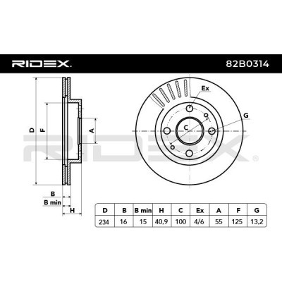 Tarcza hamulcowa RIDEX 82B0314 82B0314 - foto 3