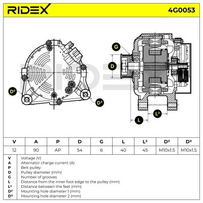 Alternator RIDEX 4G0053 4G0053 - foto 5