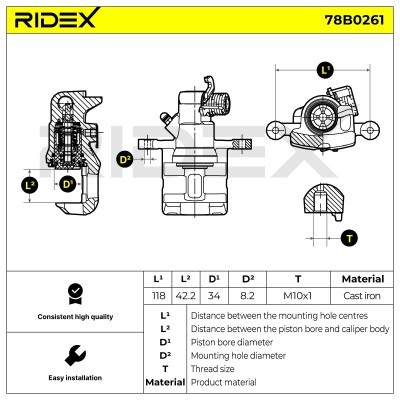 Zacisk Hamulcowy RIDEX 78B0261 78B0261 - foto 6